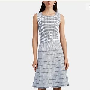 Alaia Pagode Pintuck Geometric Pattern A-Line Dress Size 4-6